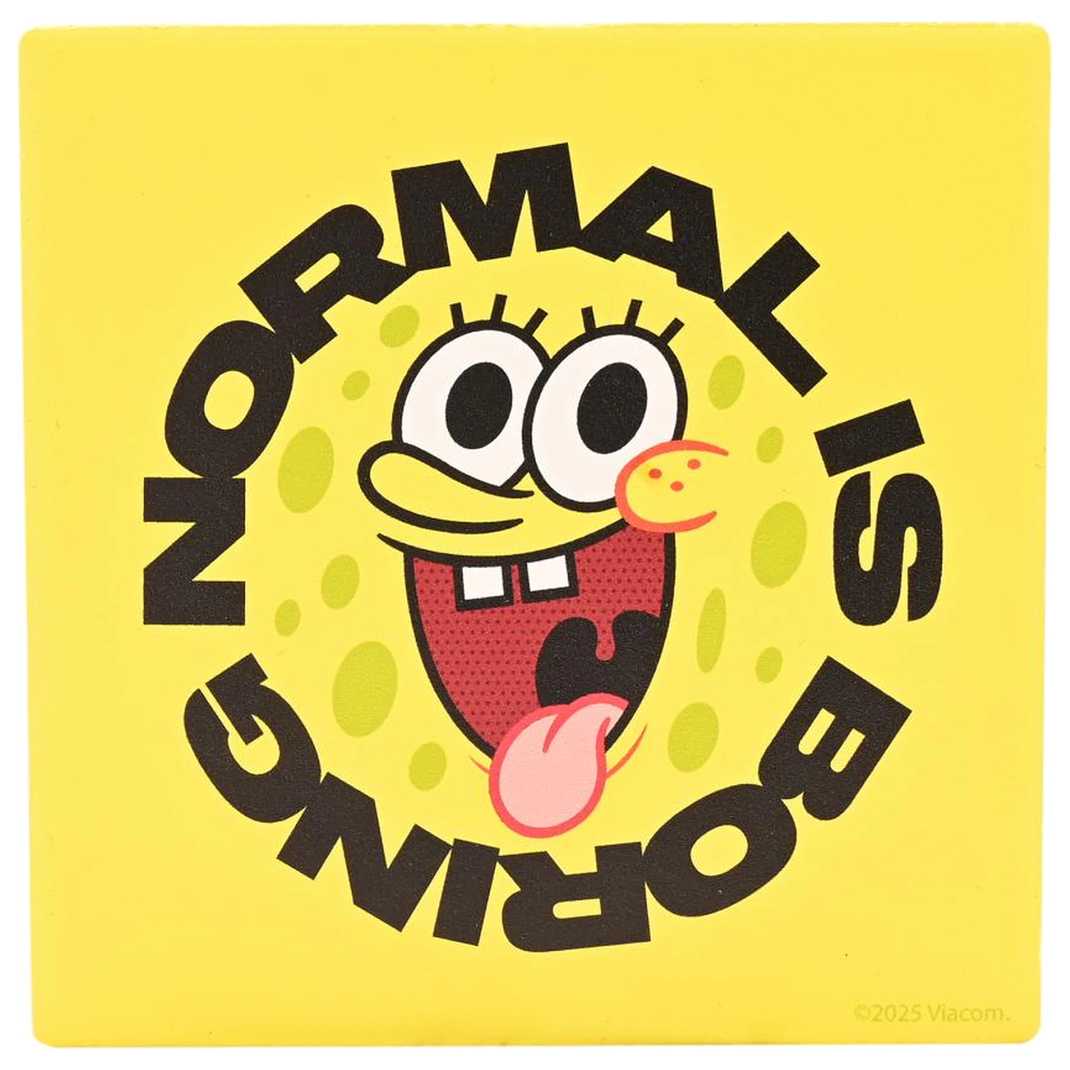 SpongeBob Normal is Boring Ceramic Square Coaster product photo