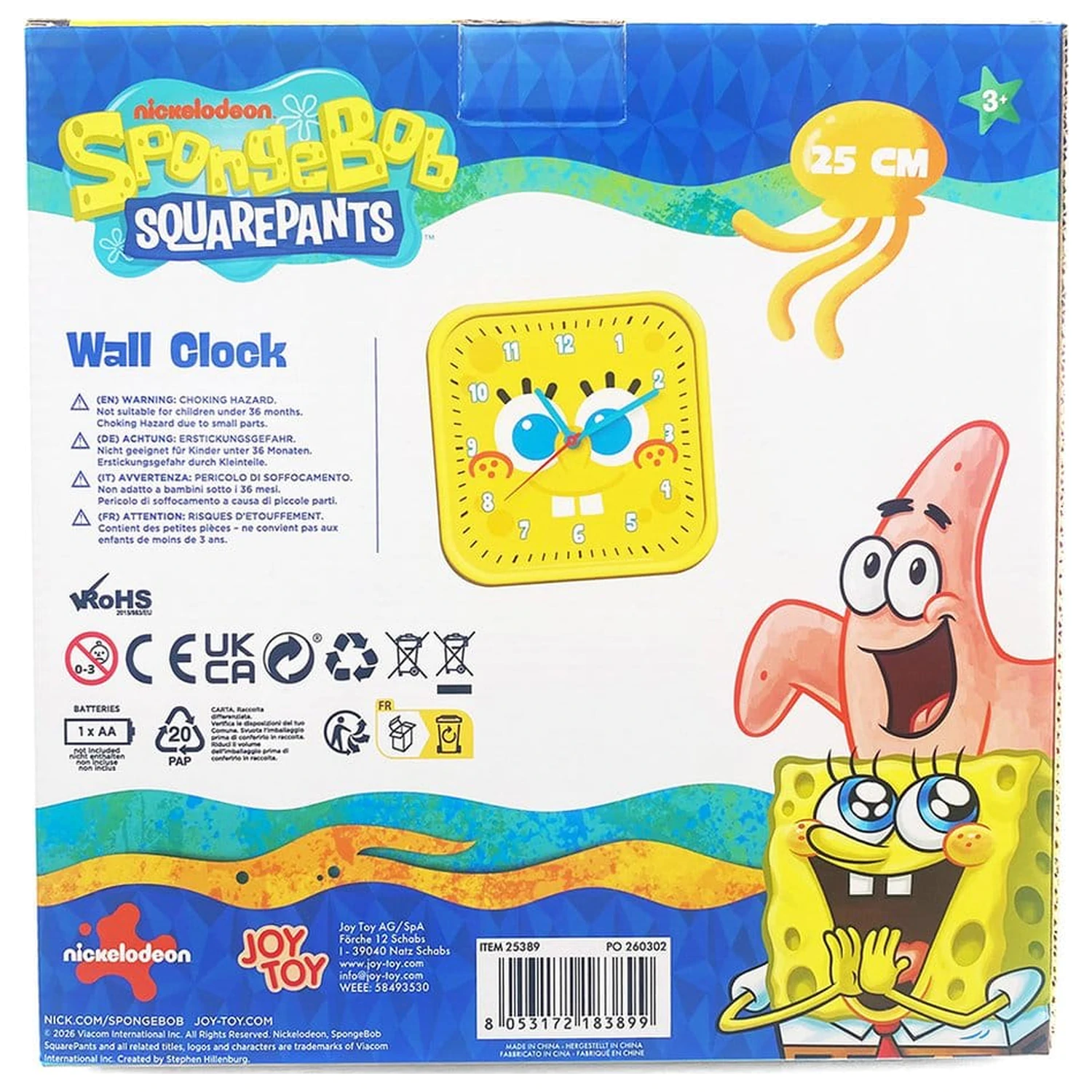 Spongebob Wall Clock square Spongebob product photo