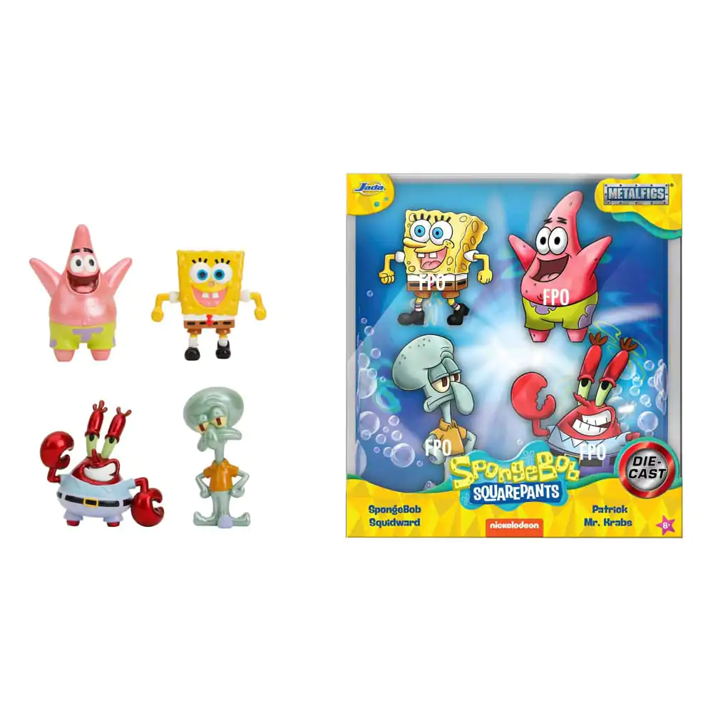 Spongebob Squarepants Nano Metalfigs Diecast Mini Figures 4-Pack Wave 1 4 cm product photo