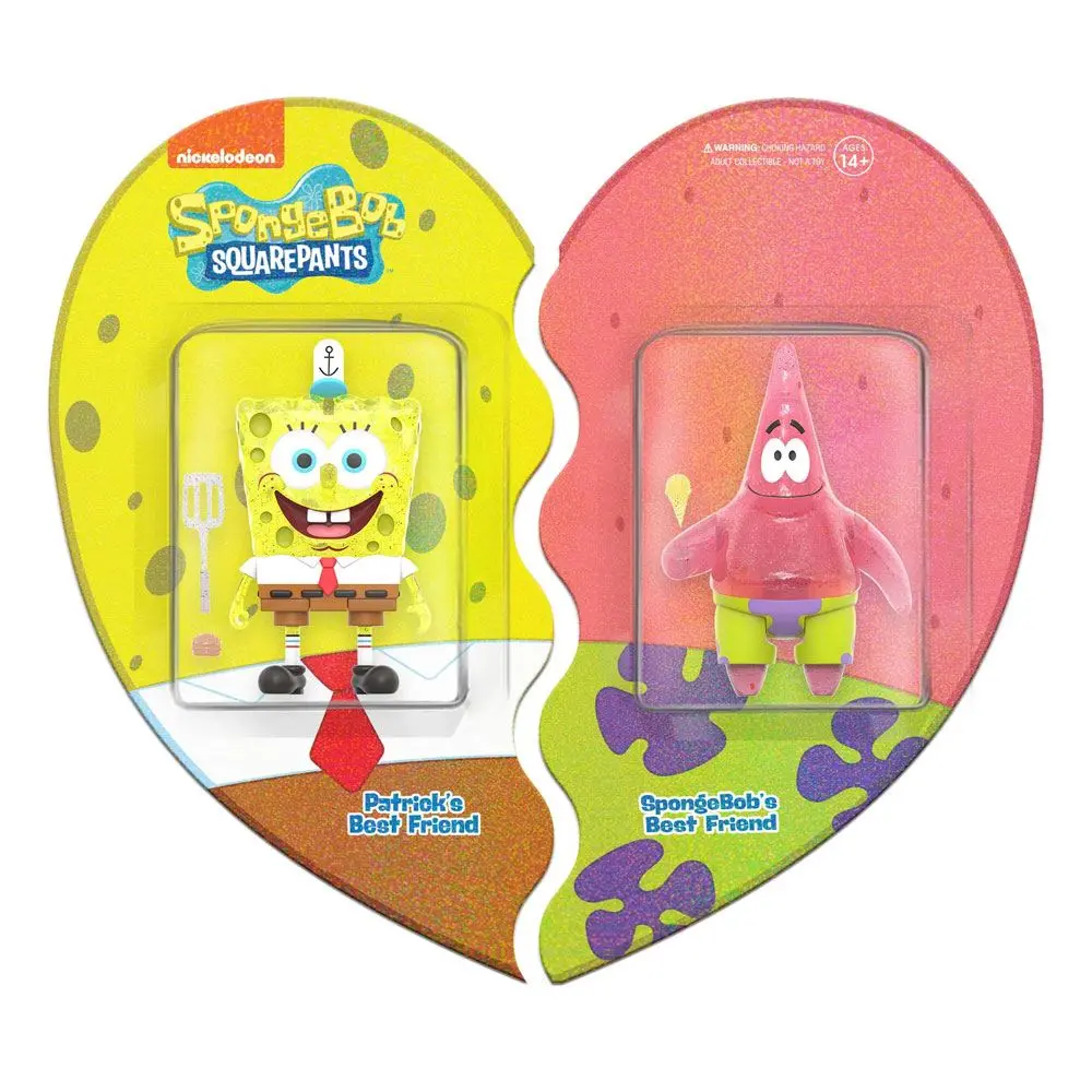 SpongeBob SquarePants ReAction Action Figure 2-Pack SpongeBob &amp; Patrick BFF (Glitter) SDCC22 10 cm product photo
