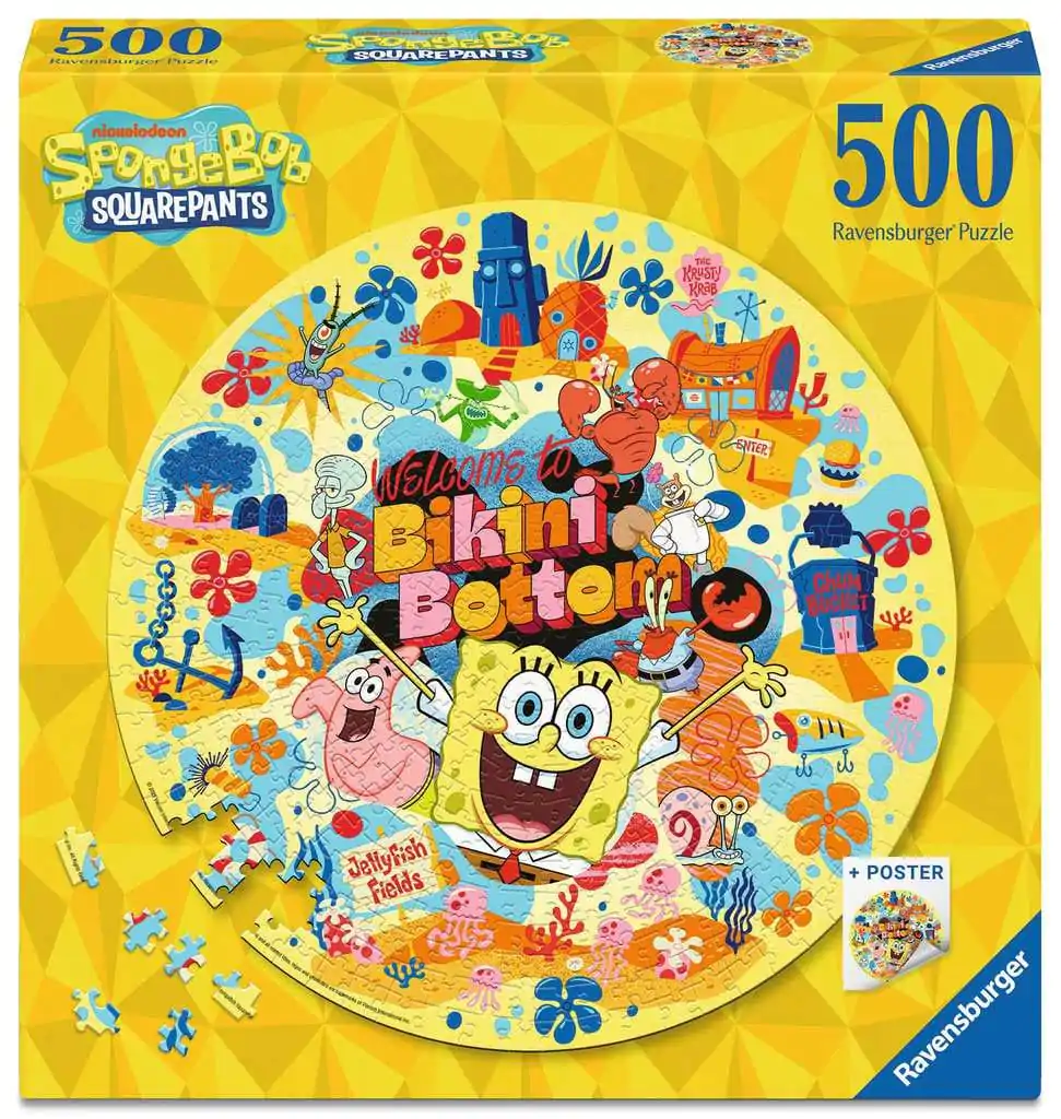 SpongeBob SquarePants Round Jigsaw Puzzle Welcome to Bikini Bottom (500 pieces) product photo