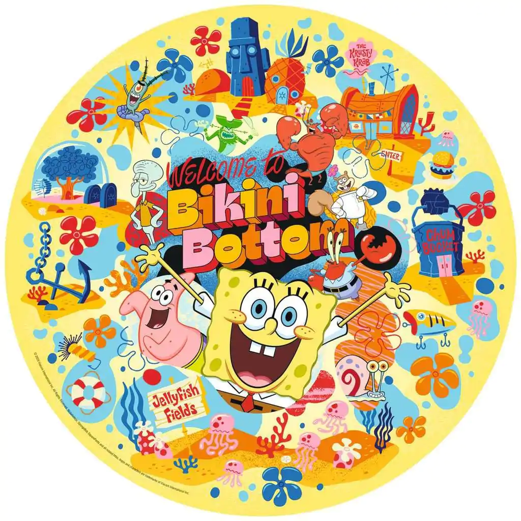 SpongeBob SquarePants Round Jigsaw Puzzle Welcome to Bikini Bottom (500 pieces) product photo