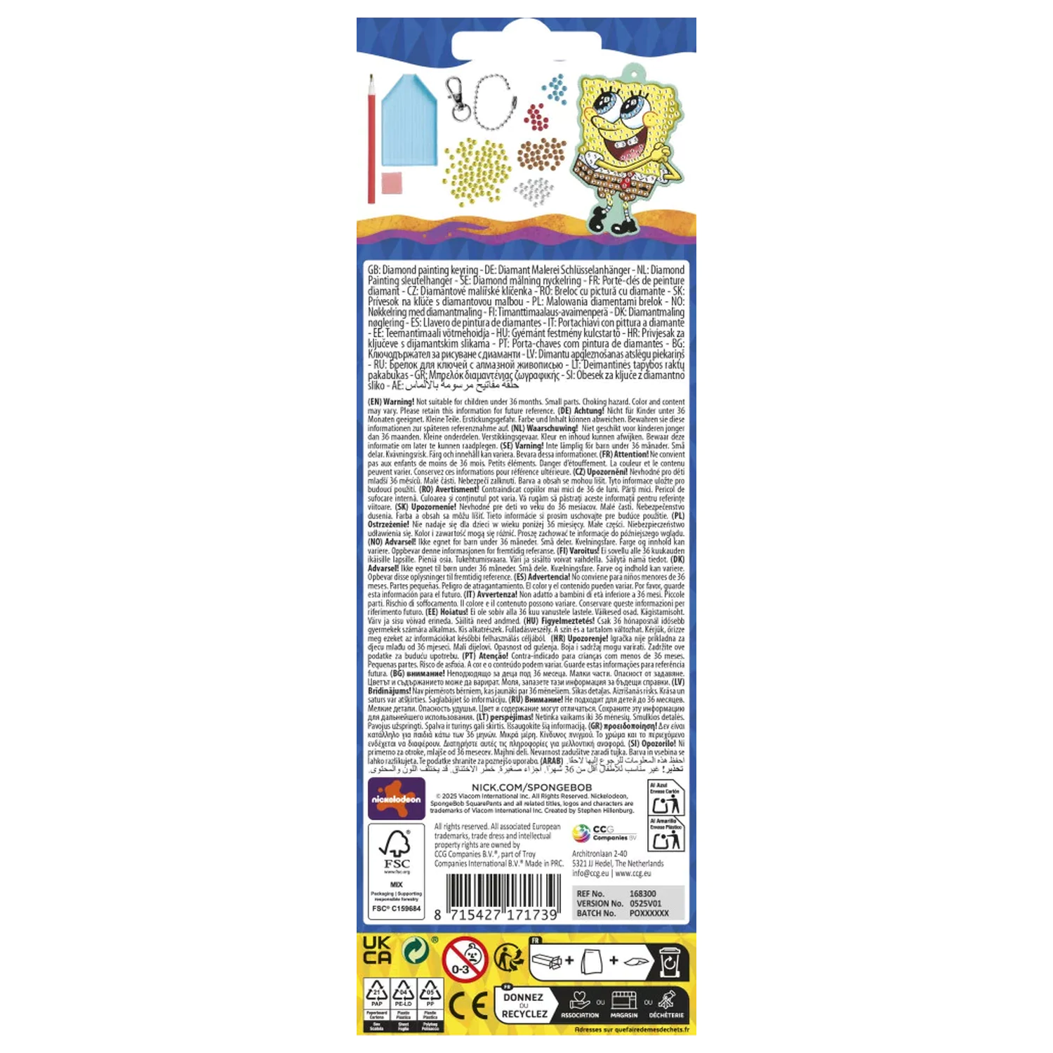 SpongeBob Smile Diamond Keyring Making Set product photo
