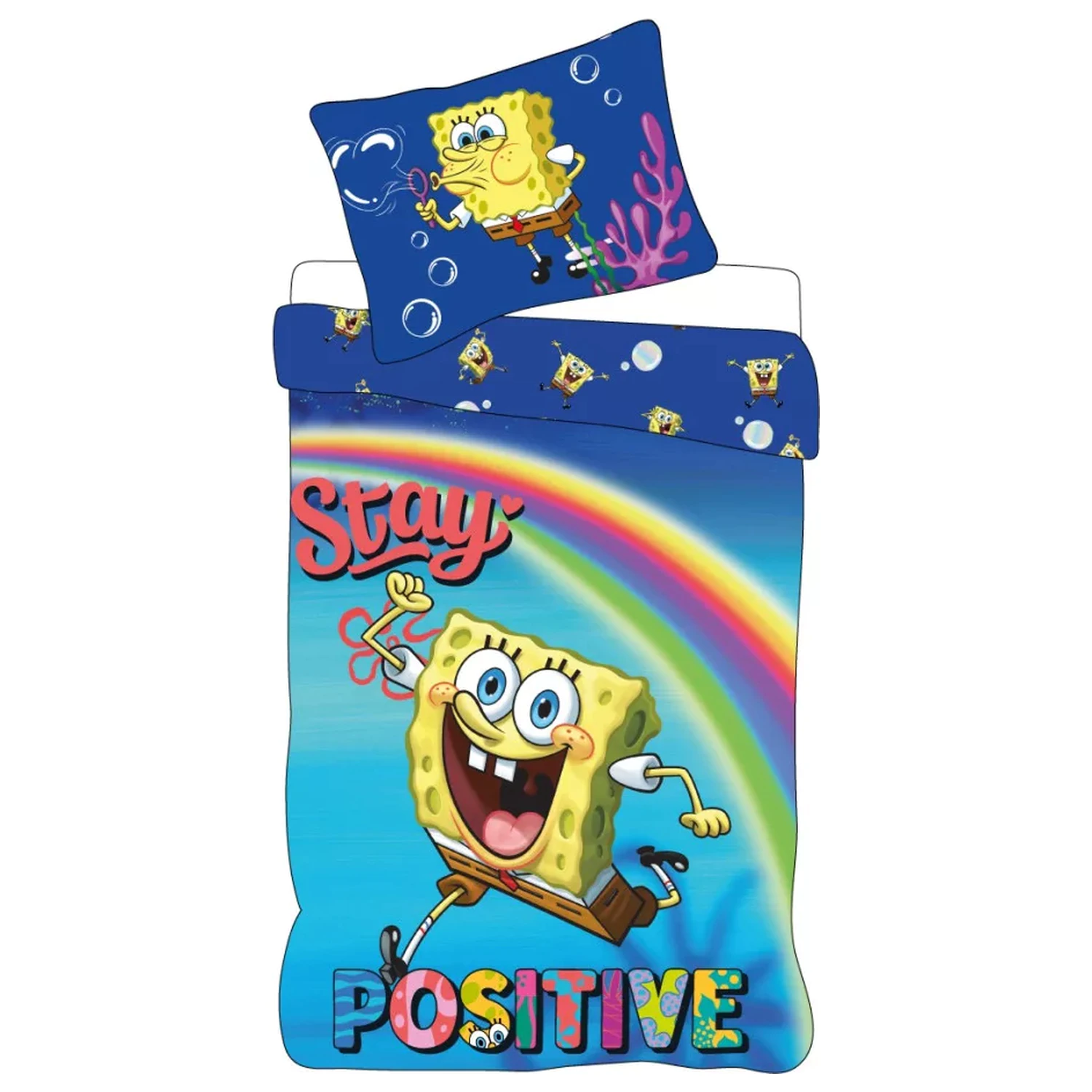 SpongeBob Stay Positive Children's, Preschool Duvet Cover product photo