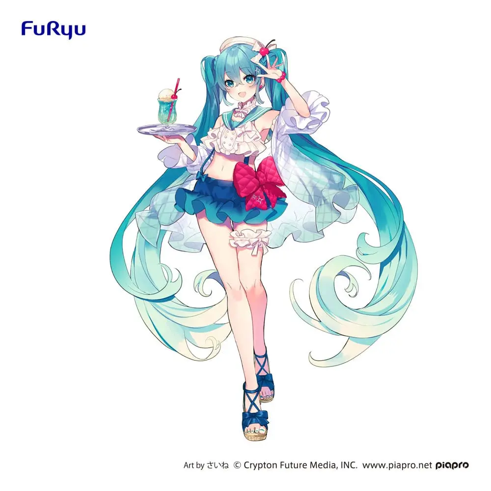 Hatsune Miku PVC Statue Hatsune Miku SweetSweets Series Melon Soda Float 18 cm termékfotó