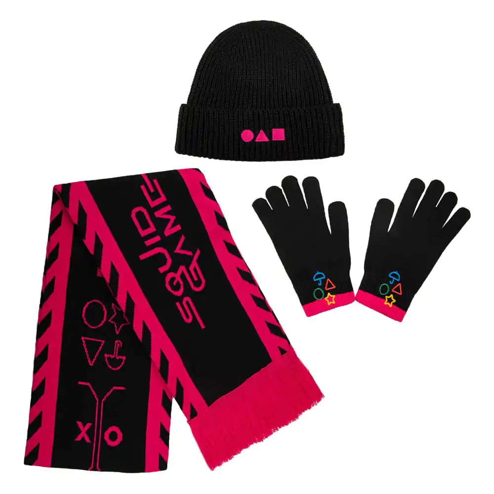 Squid Game Scarf, Beanie, Gloves Set Squid Game termékfotó