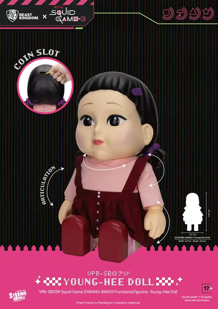 Squid Game Syaking Bang Figure/Coin Bank Young-Hee Doll Season 3 48 cm product photo