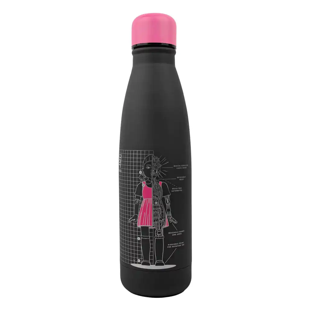 Squid Game Thermo Water Bottle Young-hee Blue & Black Print product photo