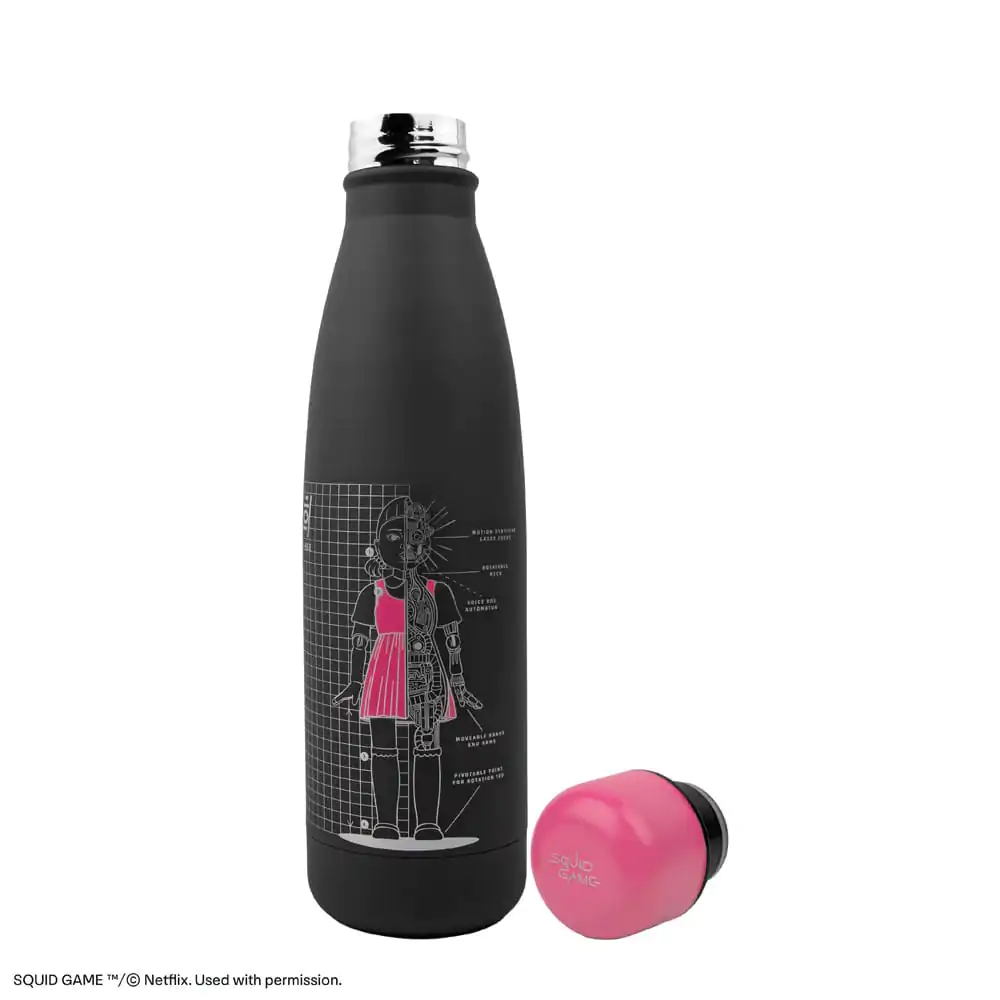 Squid Game Thermo Water Bottle Young-hee Blue & Black Print product photo