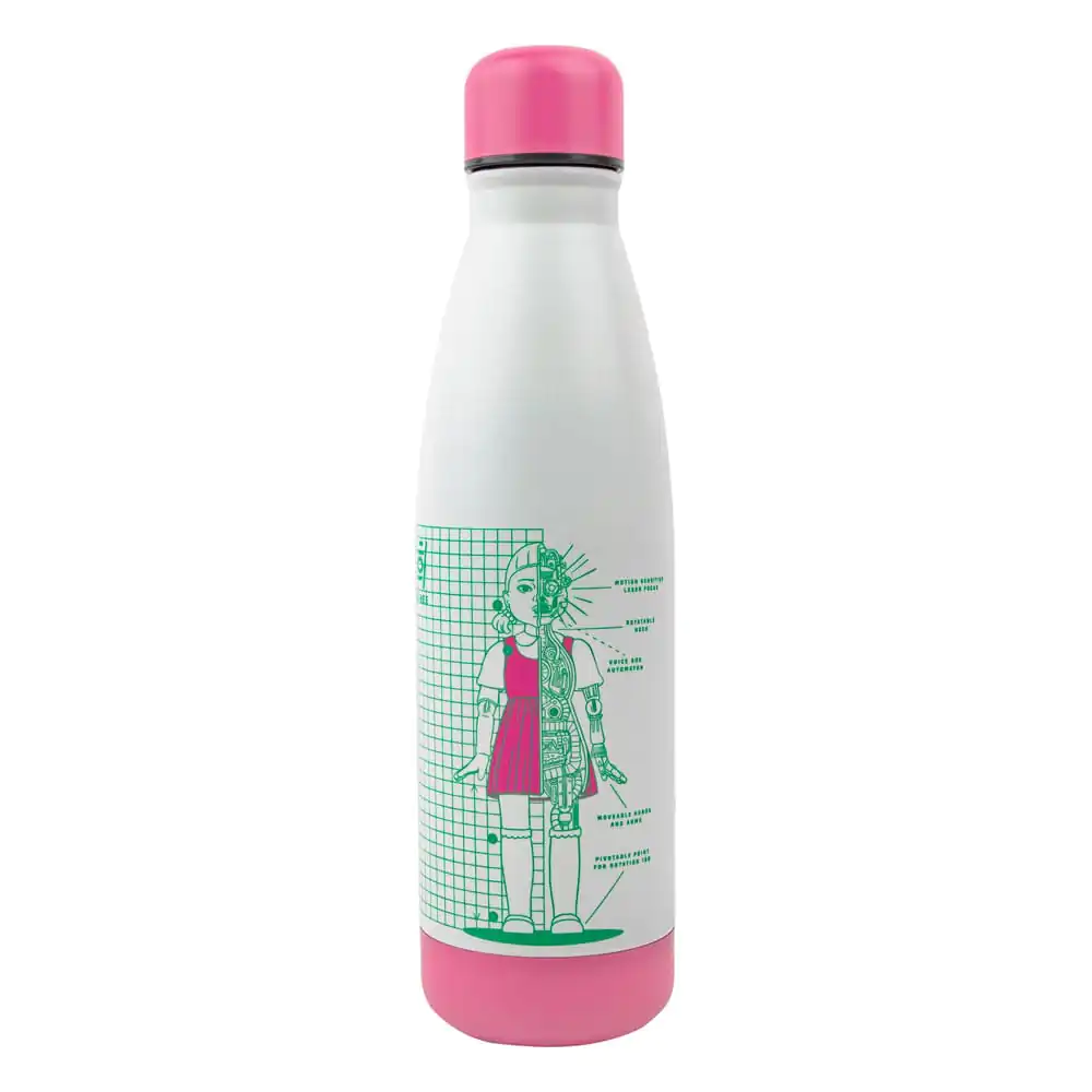 Squid Game Thermo Water Bottle Young-hee Blue & White Print product photo