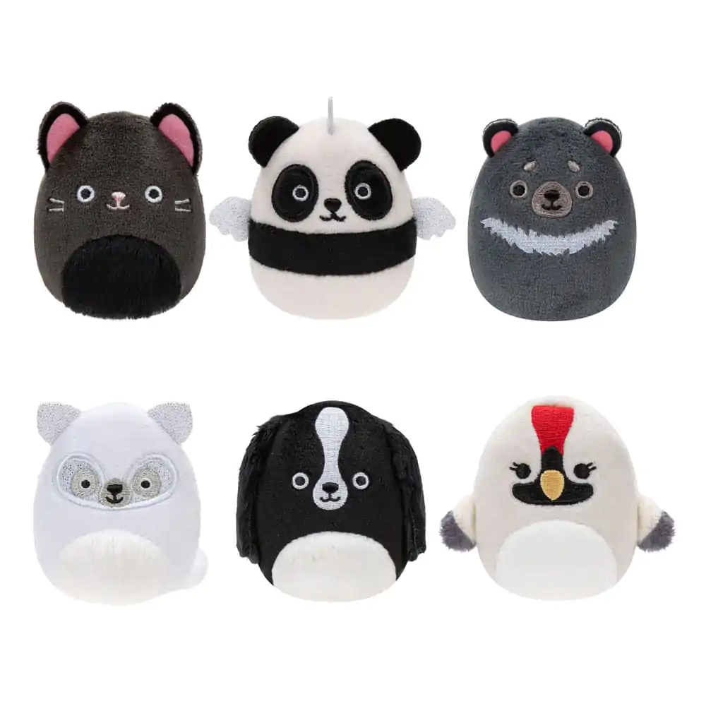 Squishville Mini Squishmallows Plush Figure 6-Pack Black & White Squad 5 cm termékfotó