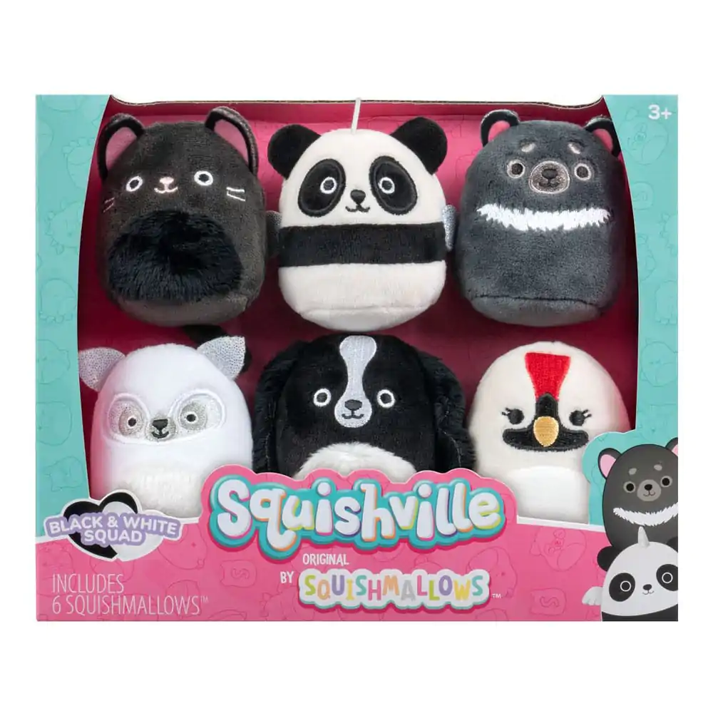 Squishville Mini Squishmallows Plush Figure 6-Pack Black & White Squad 5 cm termékfotó