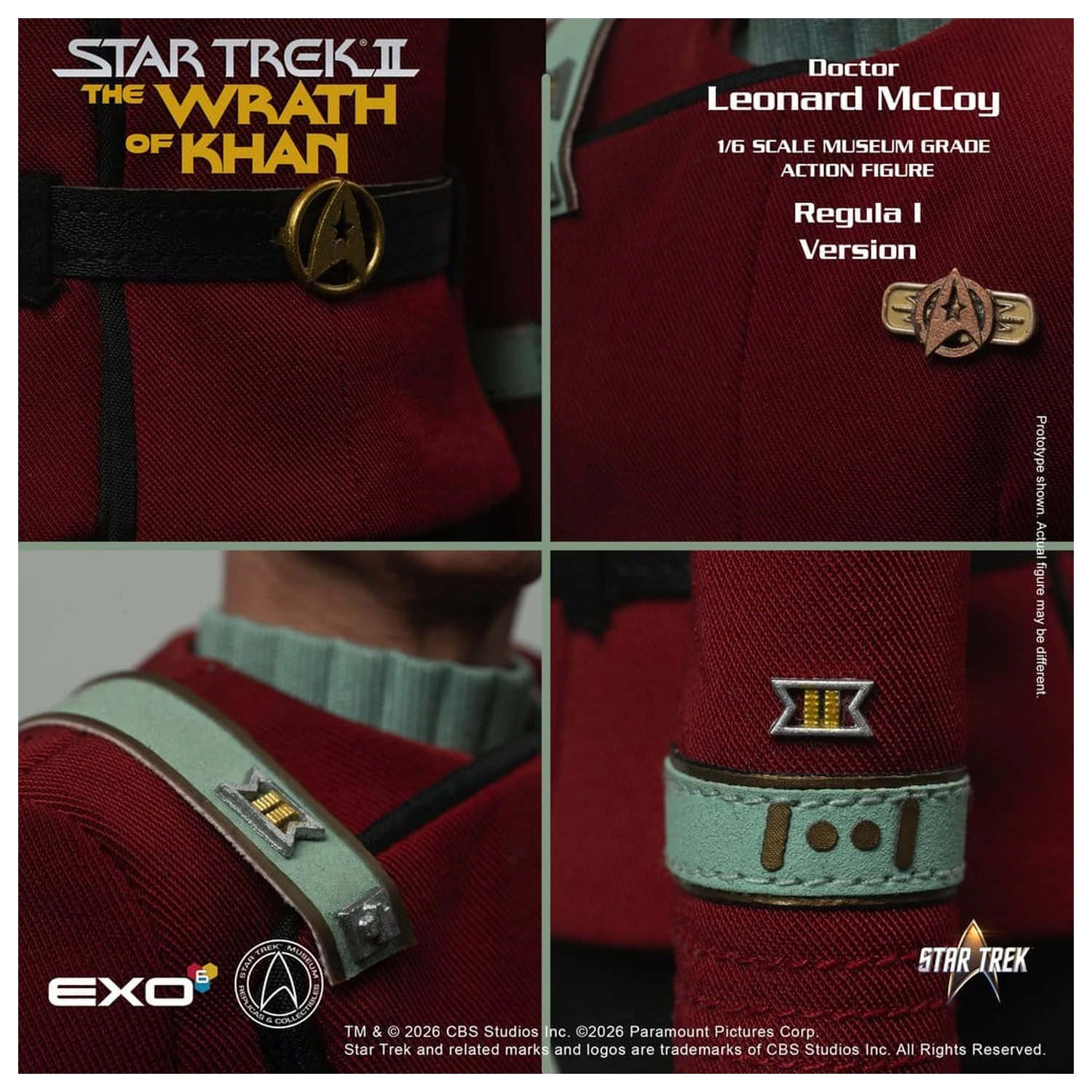 Star Trek II: The Wrath of Khan Action Figure 1/6 Dr. Leonard McCoy Regula I Version 30 cm product photo