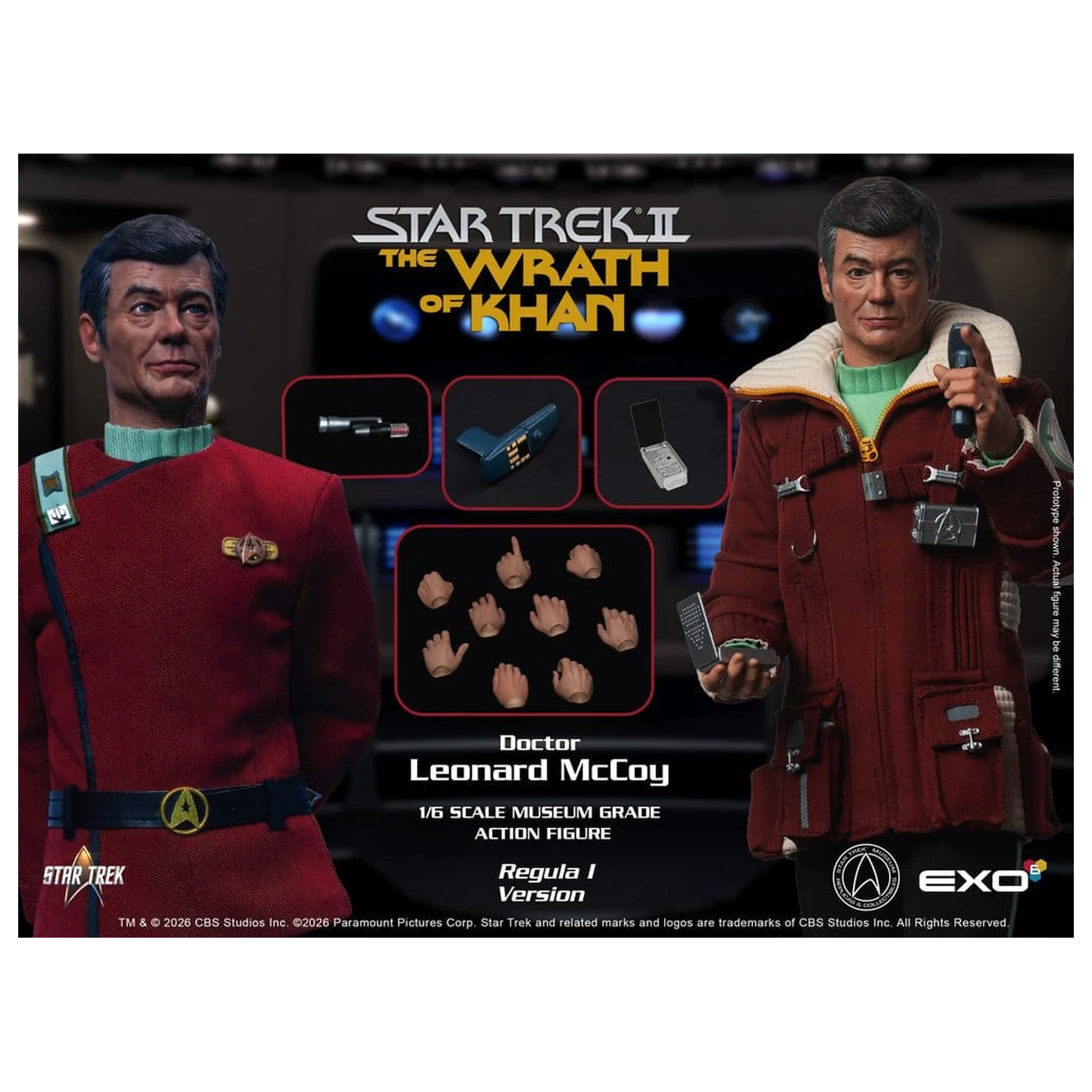 Star Trek II: The Wrath of Khan Action Figure 1/6 Dr. Leonard McCoy Regula I Version 30 cm product photo