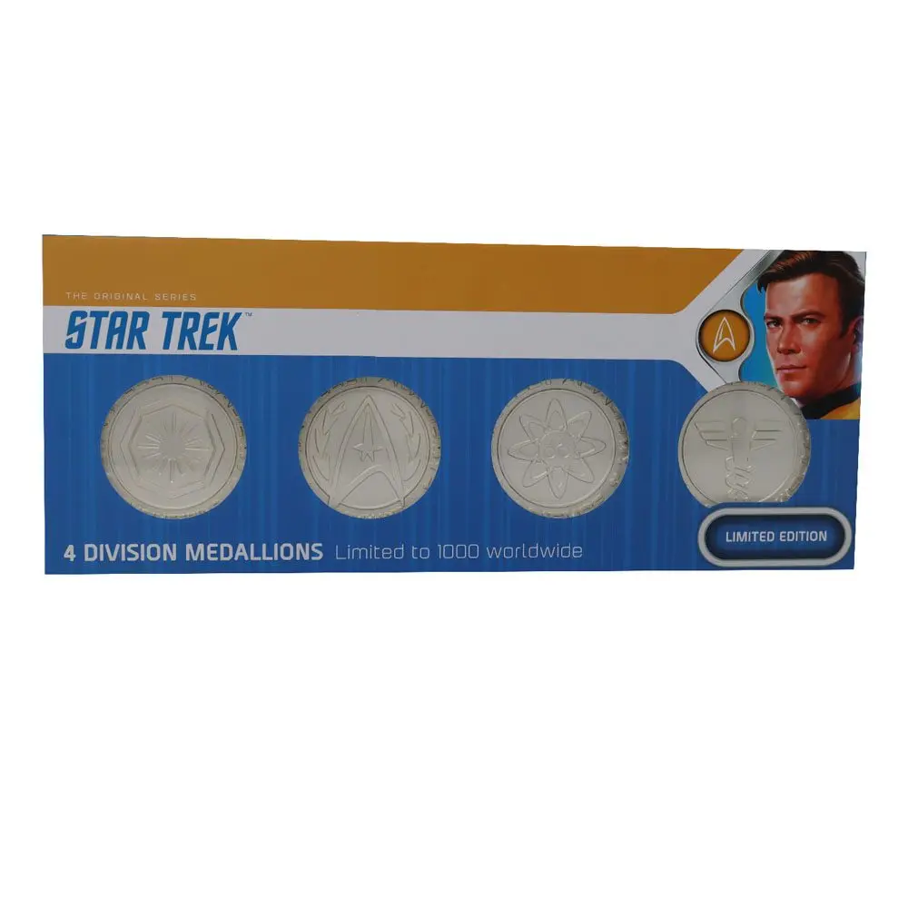 Star Trek Set of 4 Starfleet Division Medallions Limited Edition (silver plated) product photo