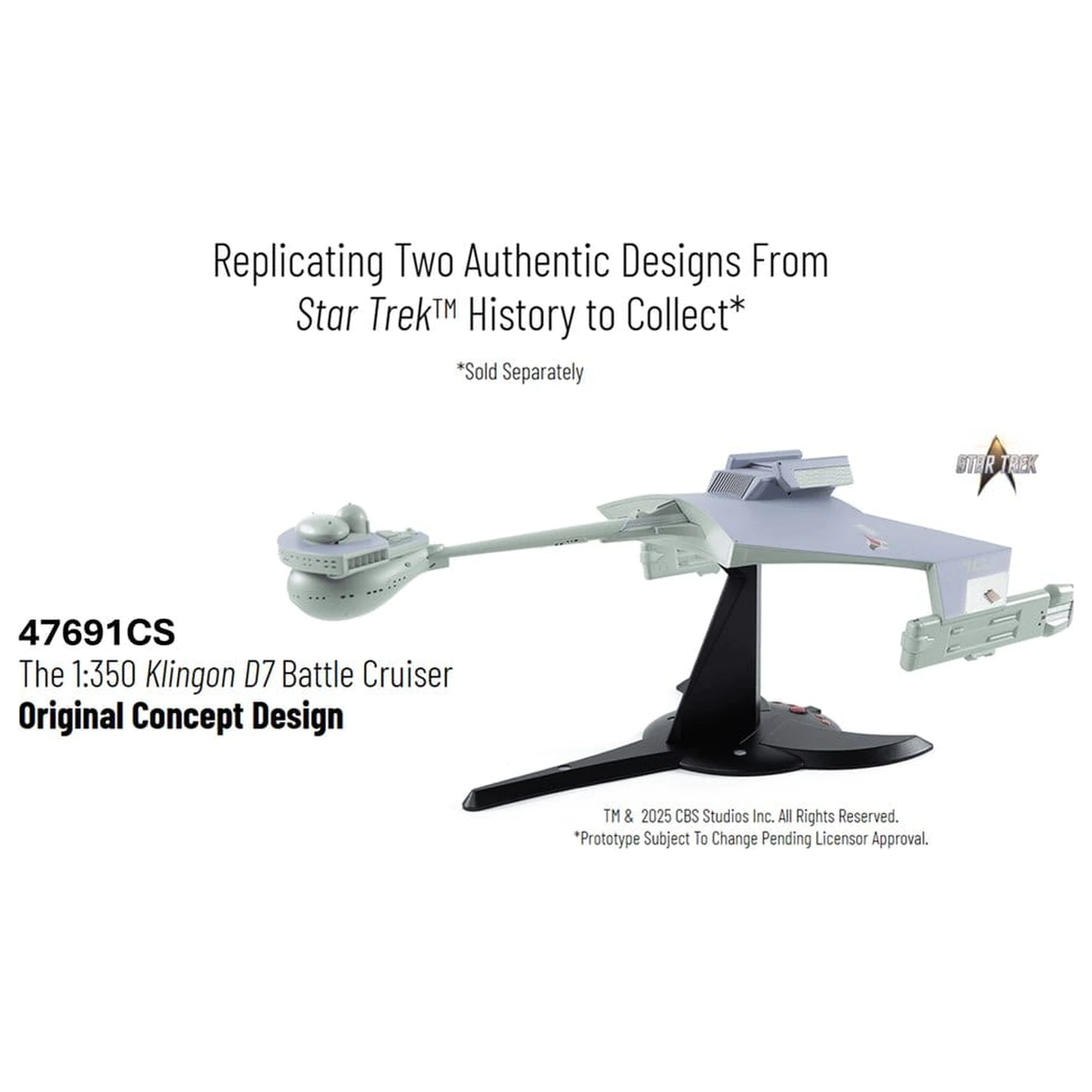 Star Trek TOS DieCast Replica 1/350 Klingon D7 Battle Cruiser Original Concept Design heo EU Exclusive 66 cm product photo