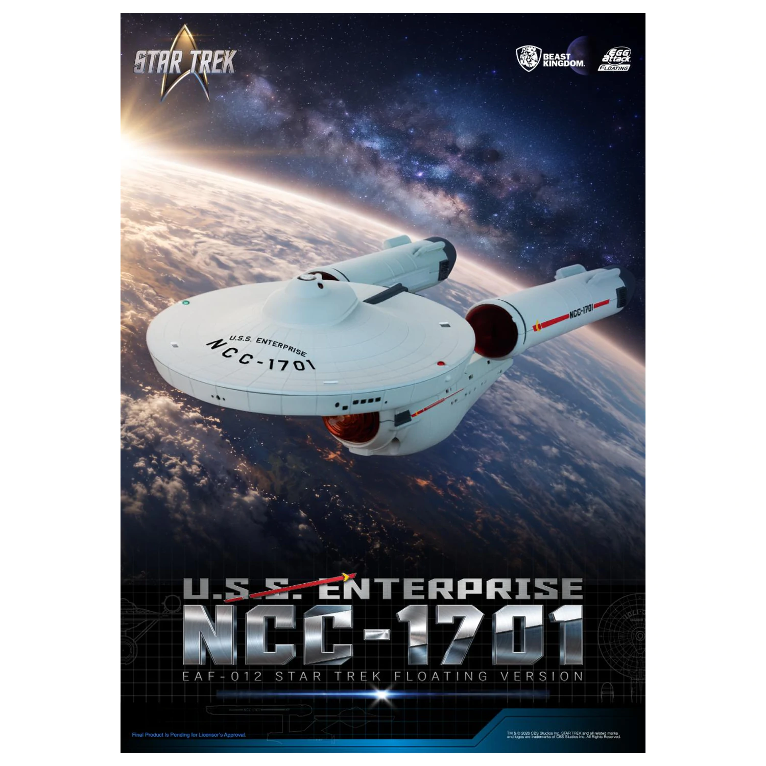 Star Trek U.S.S. Enterprise NCC-1701 "Floating" Statue 8.5cm product photo