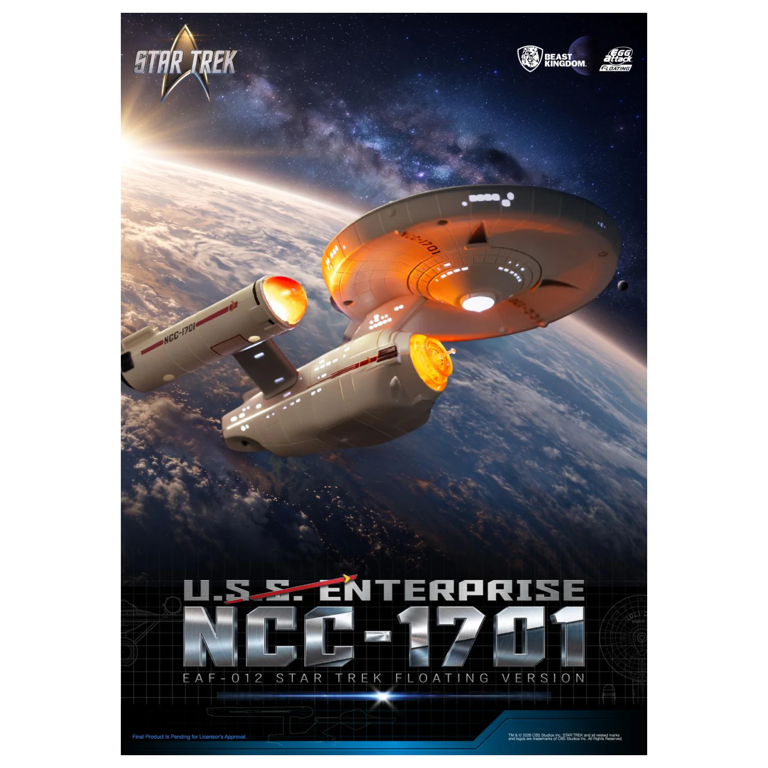Star Trek U.S.S. Enterprise NCC-1701 "Floating" Statue 8.5cm product photo