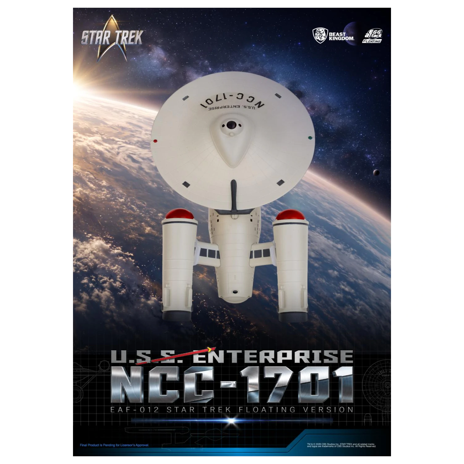 Star Trek U.S.S. Enterprise NCC-1701 "Floating" Statue 8.5cm product photo