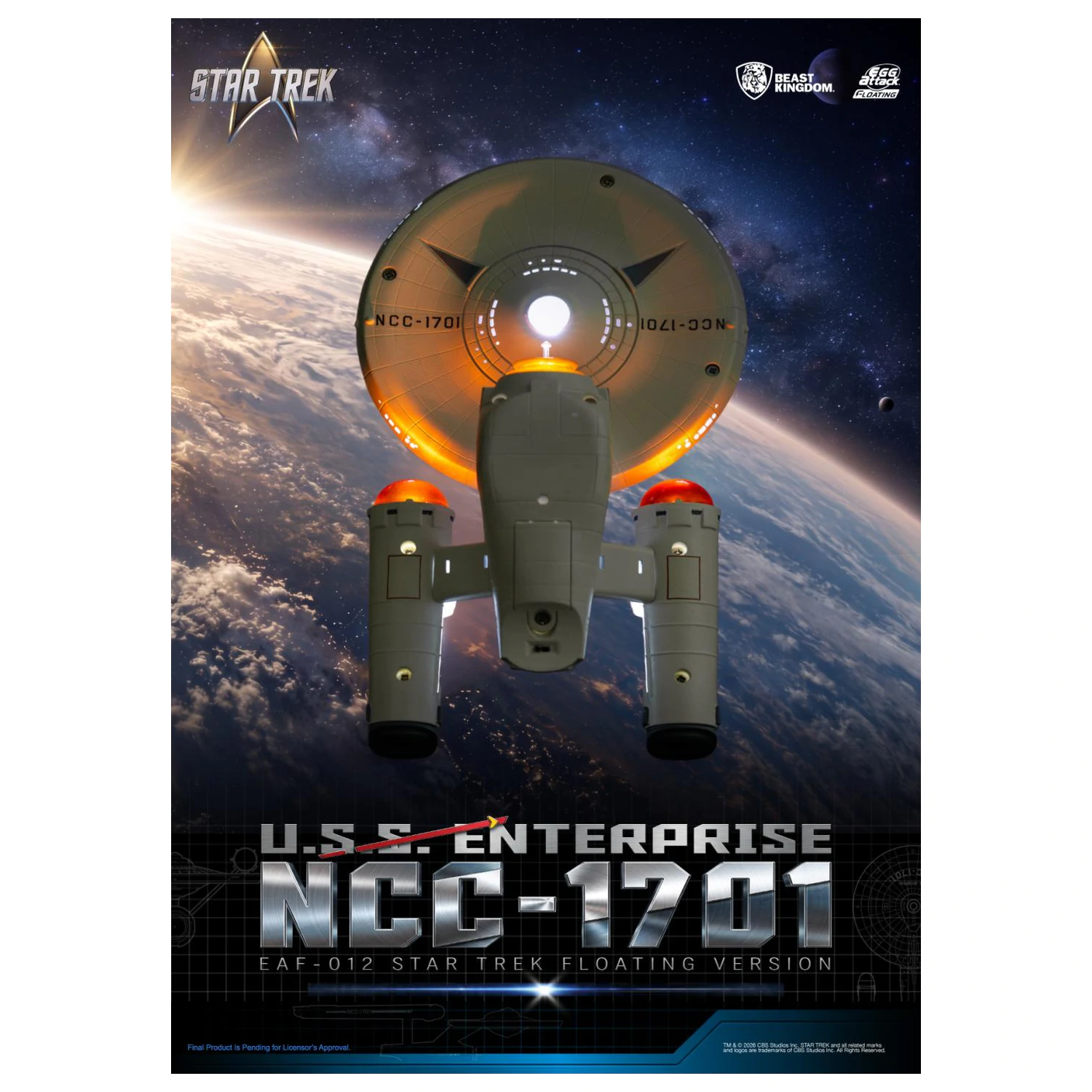 Star Trek U.S.S. Enterprise NCC-1701 "Floating" Statue 8.5cm product photo