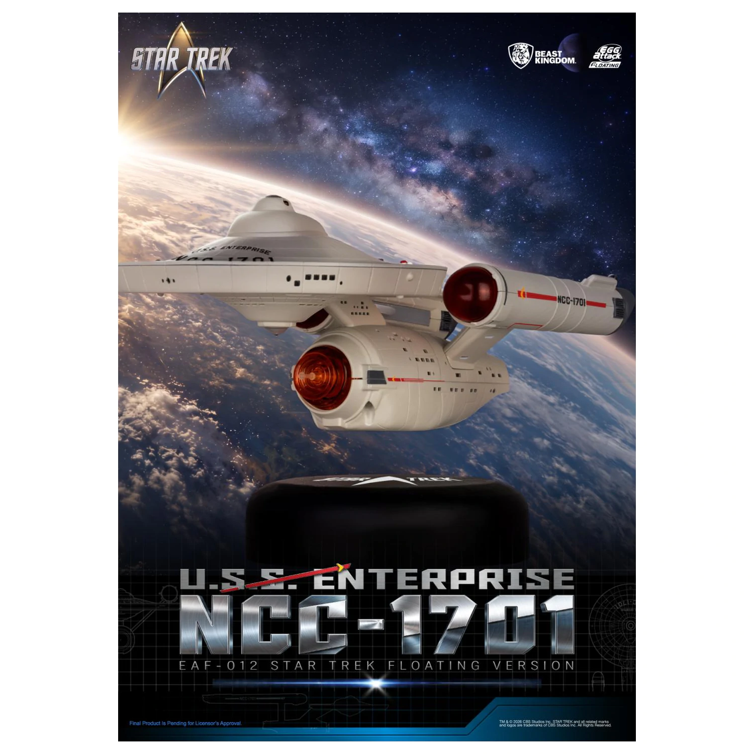 Star Trek U.S.S. Enterprise NCC-1701 "Floating" Statue 8.5cm product photo