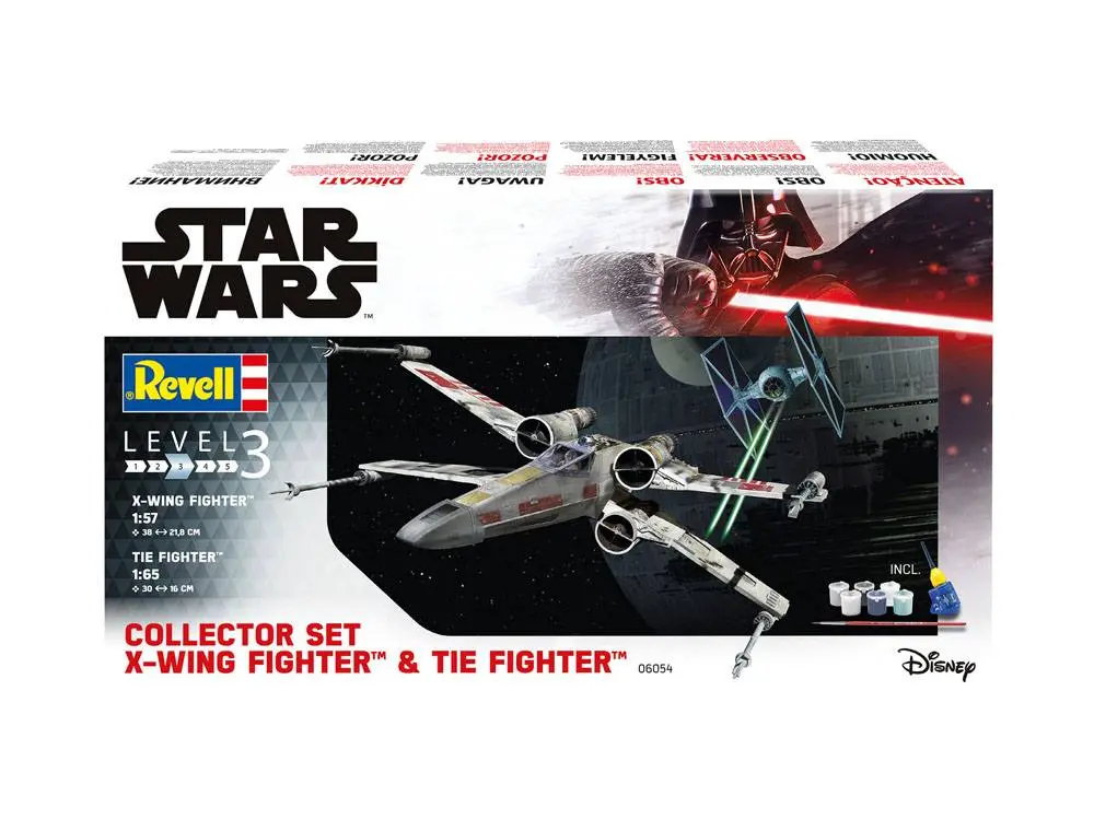 Star Wars Model Kit Gift Set 1/57 X-Wing Fighter &amp; 1/65 TIE Fighter product photo