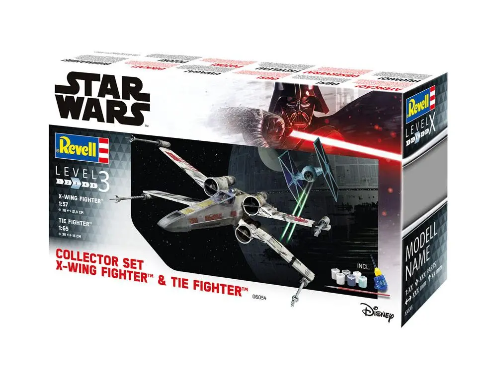 Star Wars Model Kit Gift Set 1/57 X-Wing Fighter &amp; 1/65 TIE Fighter product photo