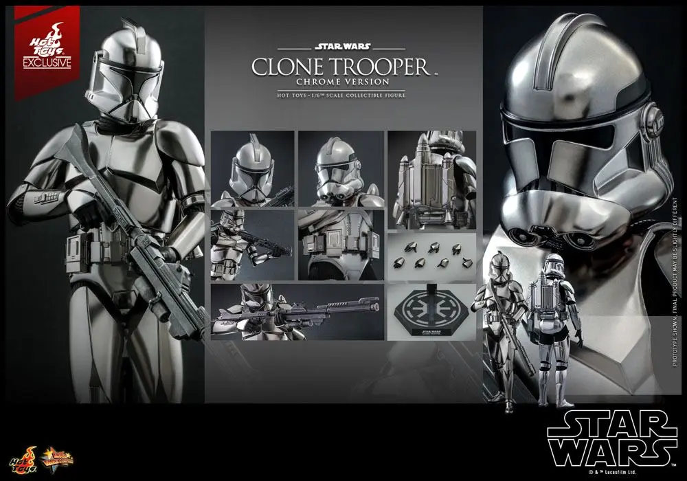 Star Wars Action Figure 1/6 Clone Trooper (Chrome Version) 2022 Convention Exclusive 30 cm product photo