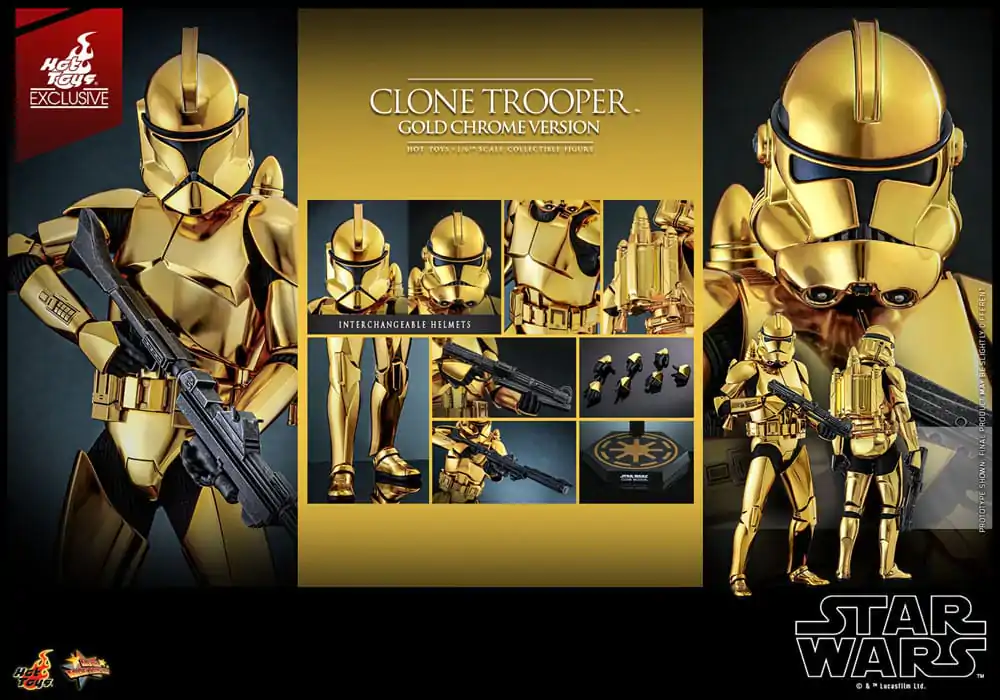 Star Wars Action Figure 1/6 Clone Trooper (Gold Chrome Version) Exclusive 30 cm termékfotó