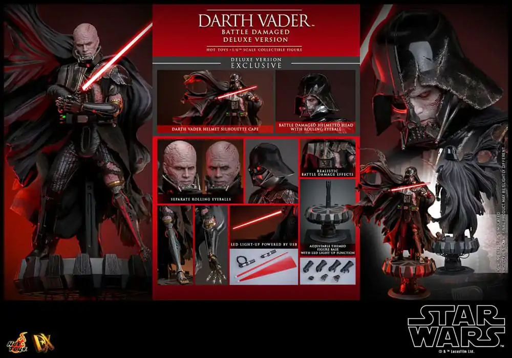 Star Wars Action Figure 1/6 Darth Vader (Battle Damaged) Deluxe Version 35 cm product photo