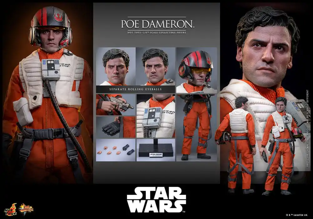 Star Wars Action Figure 1/6 Poe Dameron 30 cm product photo