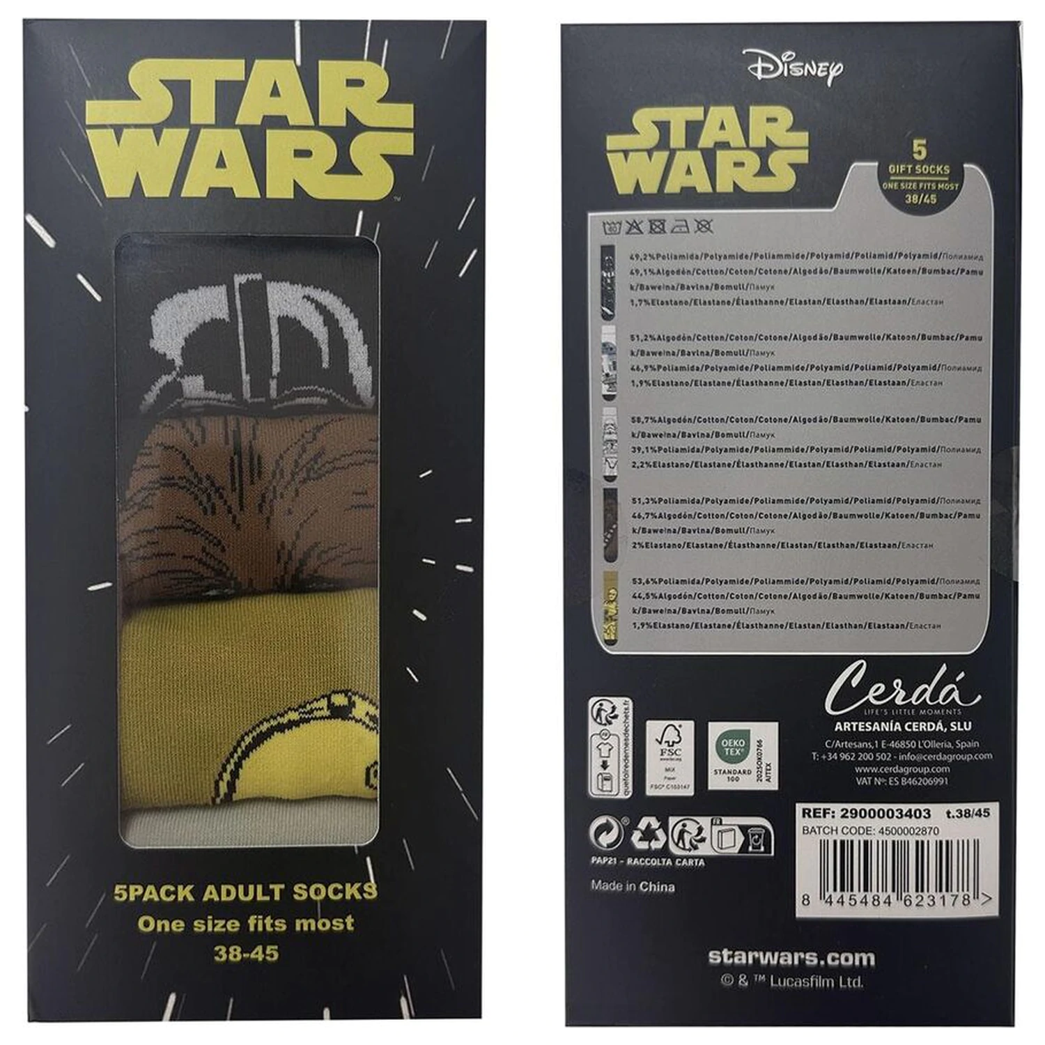 Star Wars adult pack 5 socks product photo