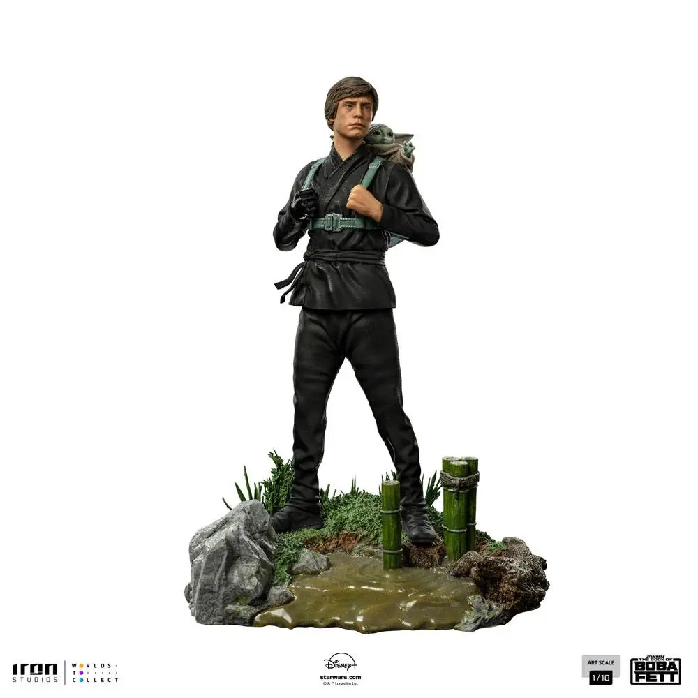 Star Wars Book of Boba Fett Art Scale Statue 1/10 Luke Skywalker & Grogu Training 20 cm termékfotó