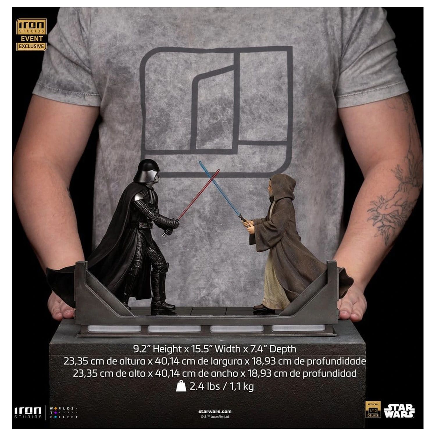 Star Wars Deluxe Art Scale Statue 1/10 Darth Vader Vs Obi-Wan Kenobi (CCXP Exclusive 2025) 24 cm product photo