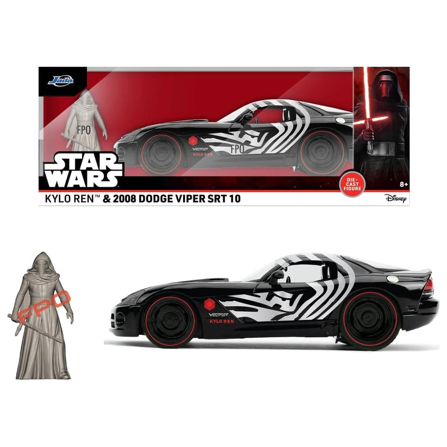 Star Wars Diecast Model 1:24 Kylo Ren Dodge Viper SRT10 2008 product photo