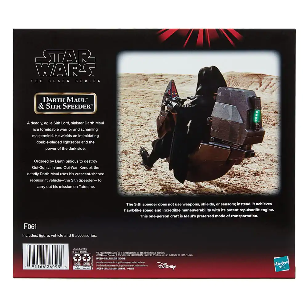 Star Wars Episode I Black Series Vehicle with Action Figure Darth Maul & Sith Speeder SDCC 2024 product photo