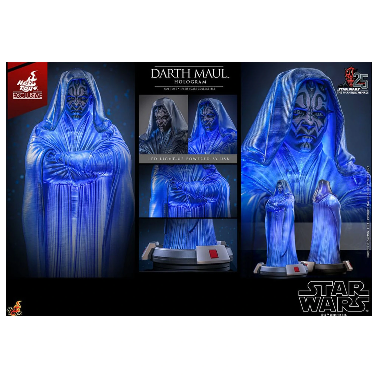 Star Wars Episode I Figure 1/6 Darth Maul Hologram Hot Toys Exclusive 30 cm product photo