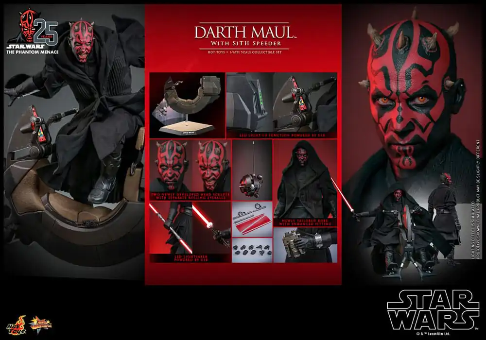 Star Wars Episode I Movie Masterpiece Action Figure 1/6 Darth Maul with Sith Speeder 29 cm product photo