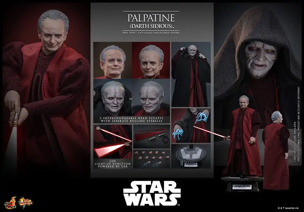 Star Wars: Episode III - Revenge of the Sith Action Figure 1/6 Palpatine (Darth Sidious) 29 cm product photo
