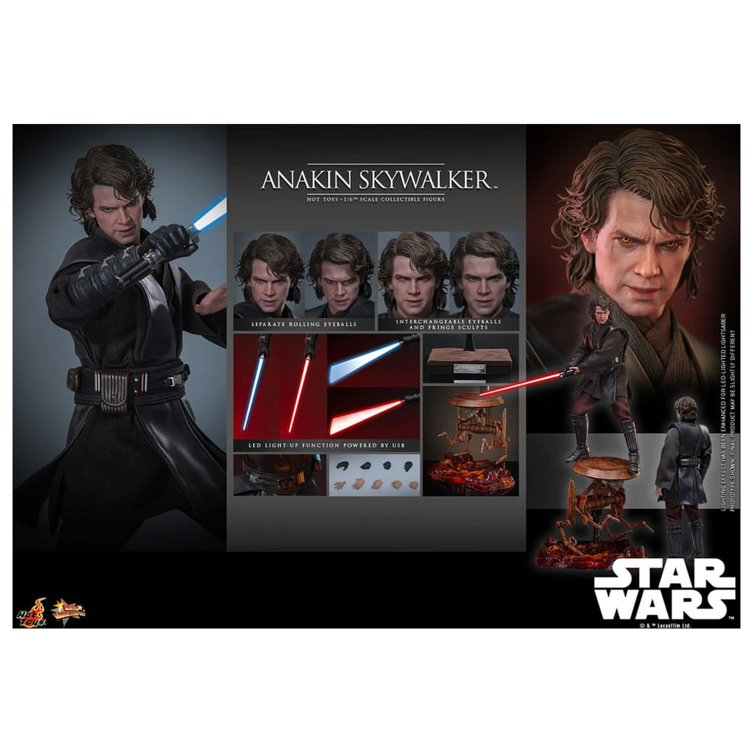 Star Wars: Episode III - Revenge of the Sith Movie Masterpiece Action Figure 1/6 Anakin Skywalker 31 cm product photo