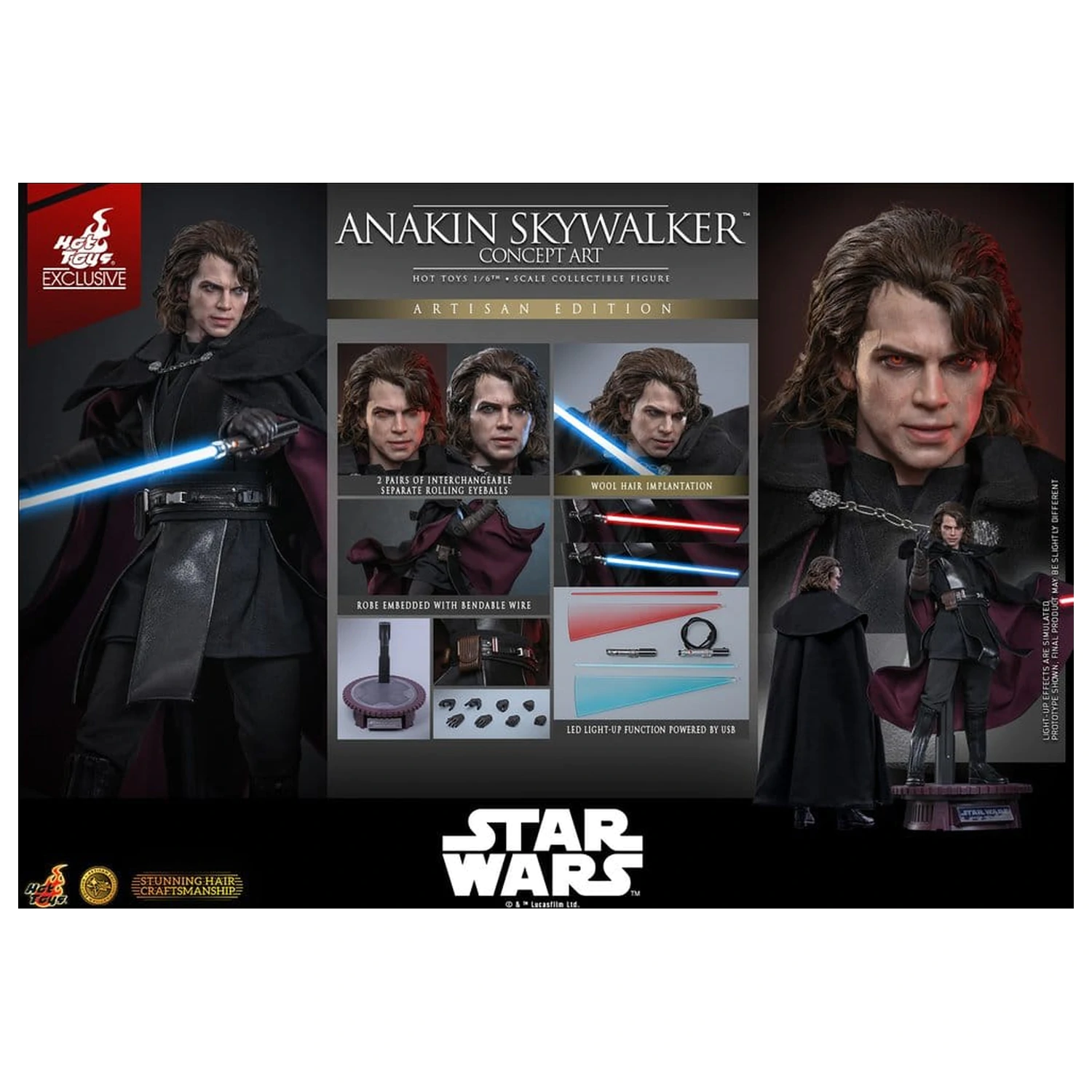 Star Wars Episode III: Revenge Of The Sith Movie Masterpiece Action Figure 1/6 Anakin Skywalker (Concept Art Version) (Artisan Edition) 31 cm product photo