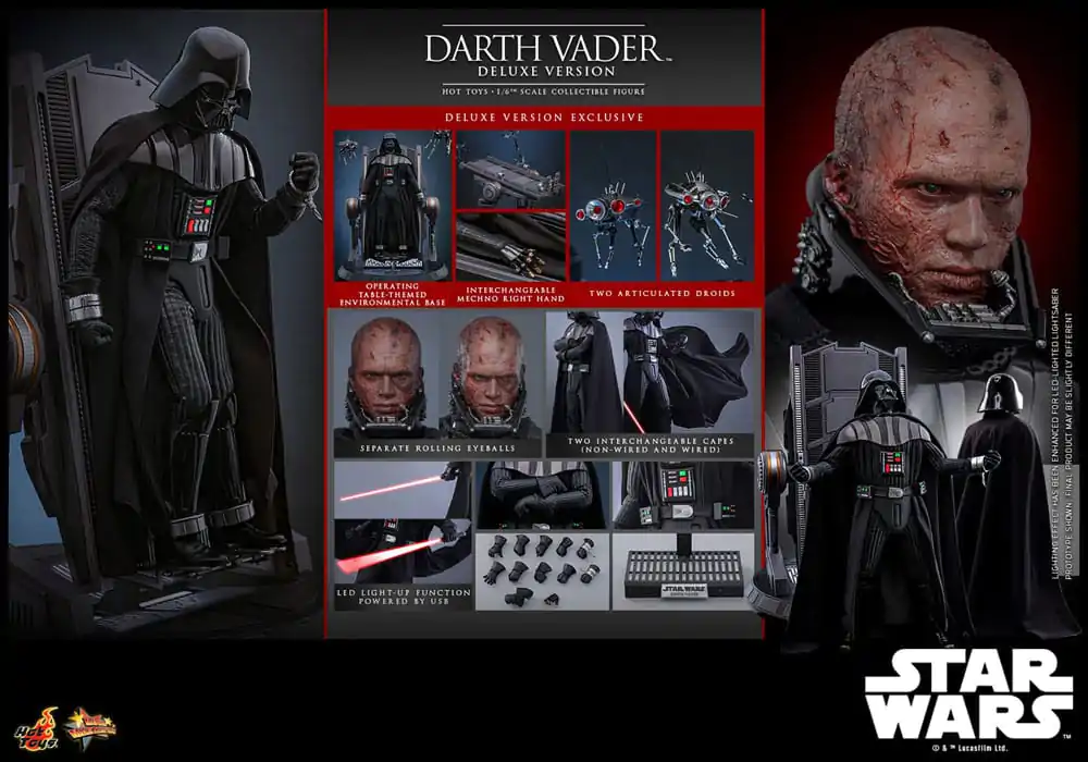 Star Wars: Episode III - Revenge of the Sith Movie Masterpiece Action Figure 1/6 Darth Vader (Deluxe Version) 35 cm product photo