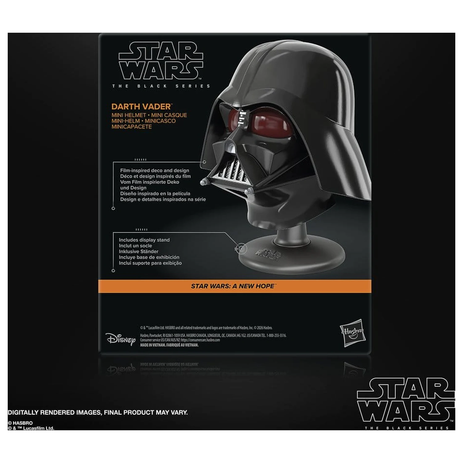 Star Wars Episode IV Black Series Mini Helmet Darth Vader 15 cm product photo