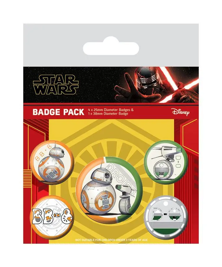 Star Wars Episode IX Pin-Back Buttons 5-Pack Droids product photo