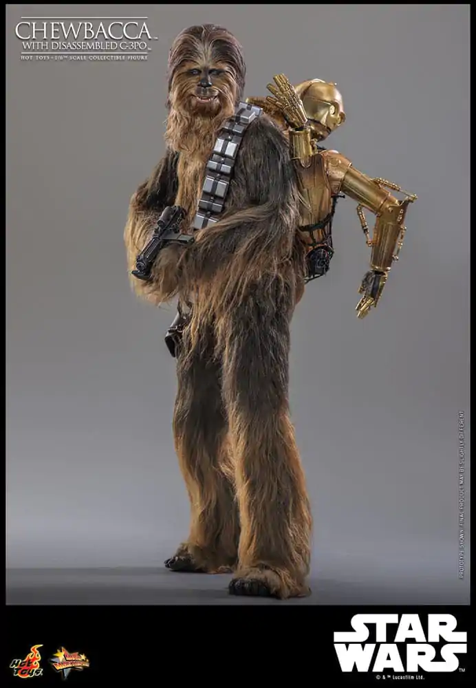 Star Wars Episode V Movie Masterpiece Action Figure 1/6 Chewbacca with Disassembled C-3PO 36 cm product photo