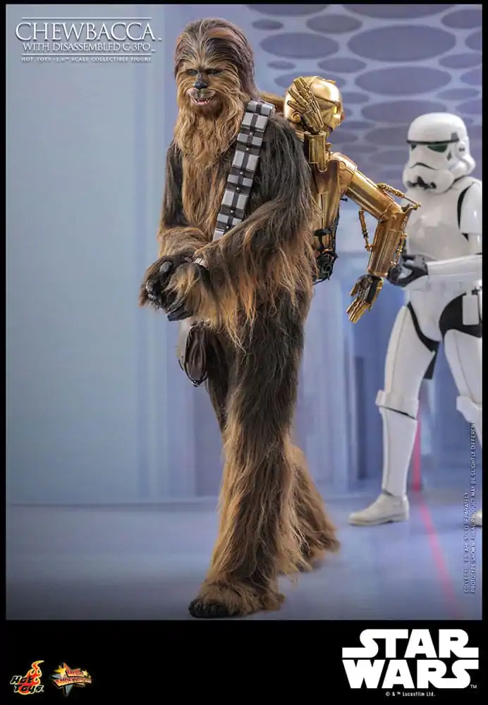 Star Wars Episode V Movie Masterpiece Action Figure 1/6 Chewbacca with Disassembled C-3PO 36 cm product photo