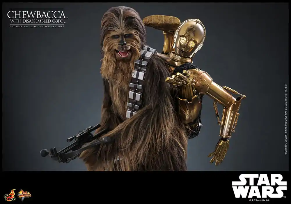 Star Wars Episode V Movie Masterpiece Action Figure 1/6 Chewbacca with Disassembled C-3PO 36 cm product photo