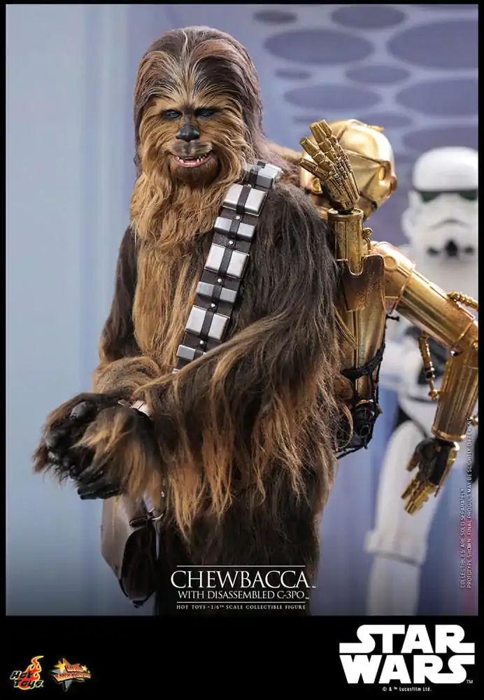 Star Wars Episode V Movie Masterpiece Action Figure 1/6 Chewbacca with Disassembled C-3PO 36 cm product photo