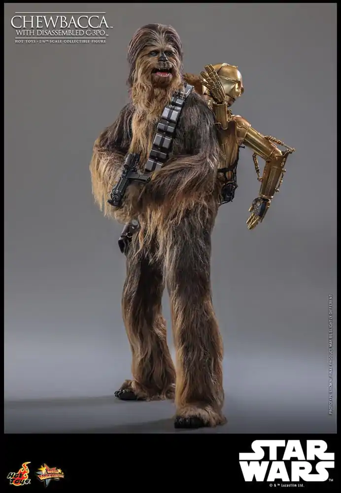 Star Wars Episode V Movie Masterpiece Action Figure 1/6 Chewbacca with Disassembled C-3PO 36 cm product photo