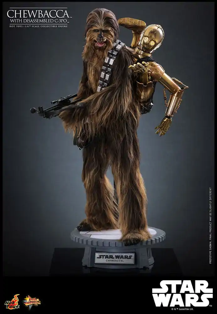 Star Wars Episode V Movie Masterpiece Action Figure 1/6 Chewbacca with Disassembled C-3PO 36 cm product photo